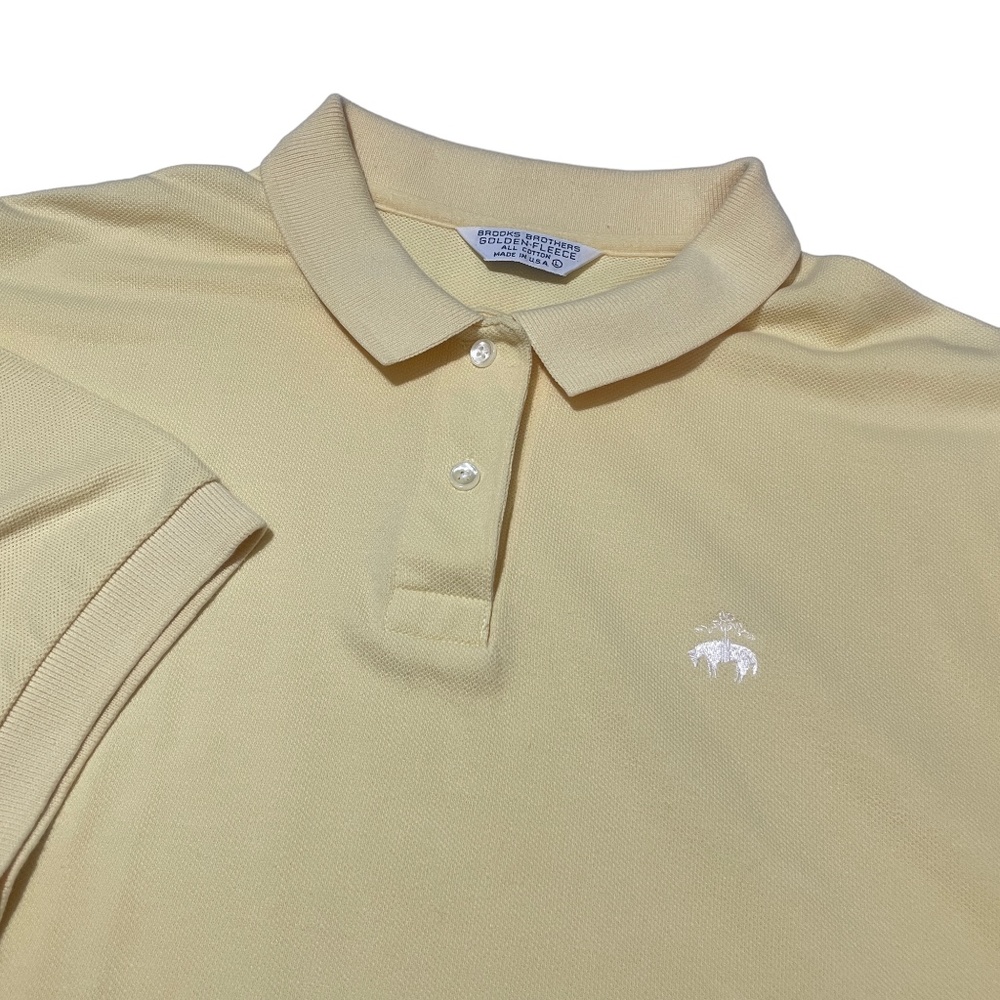 Brooks Brothers Large Yellow Golden Fleece 100% cotton Polo Short Sleeve